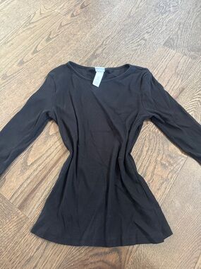 H&M Black Ribbed Long Sleeve Top